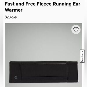 lululemon athletica Black Fleece Running Ear Warmer